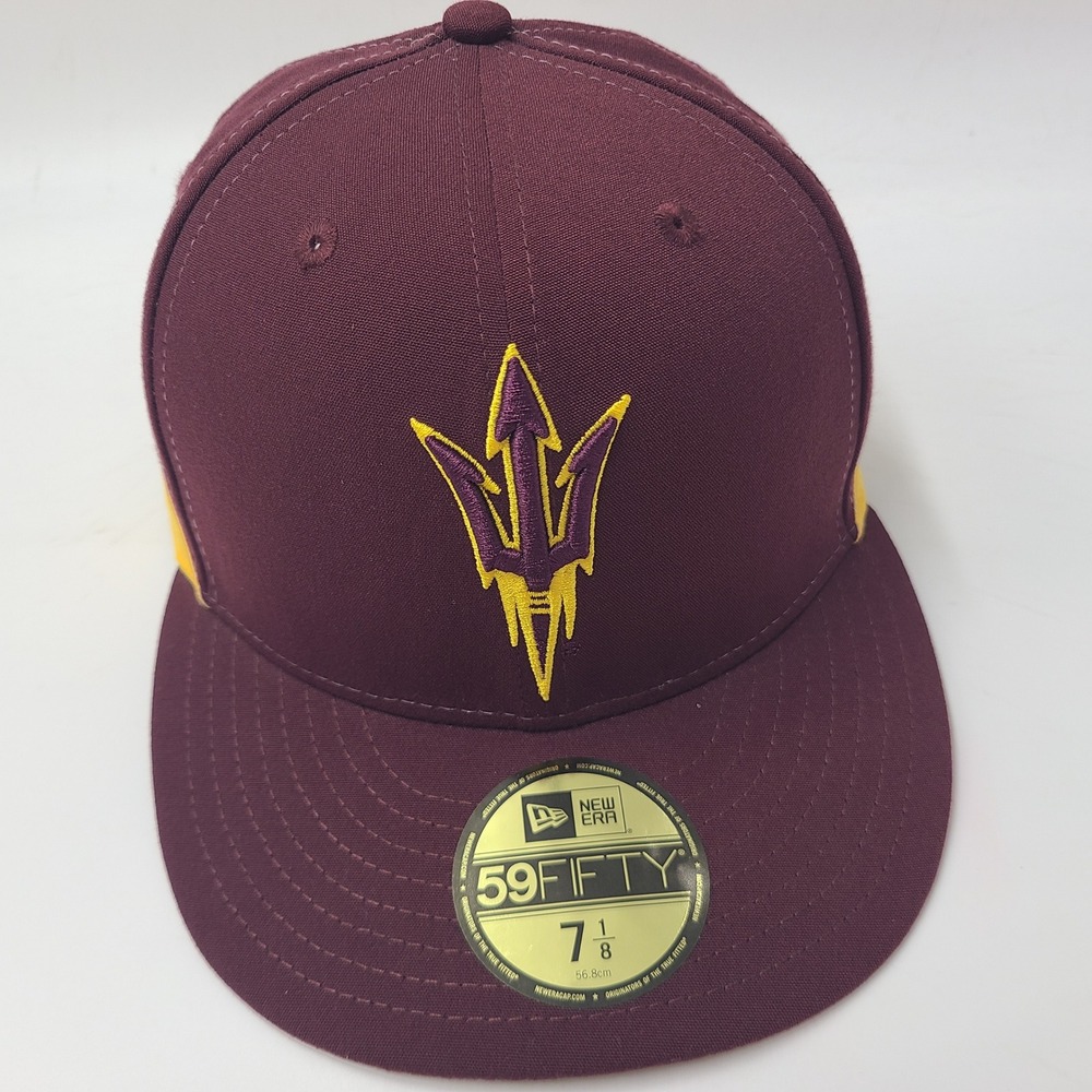 Arizona State Sun Devils Hat Fitted 7 1/8 New Eraโ 59Fifty Maroon Gold NCAA ASU